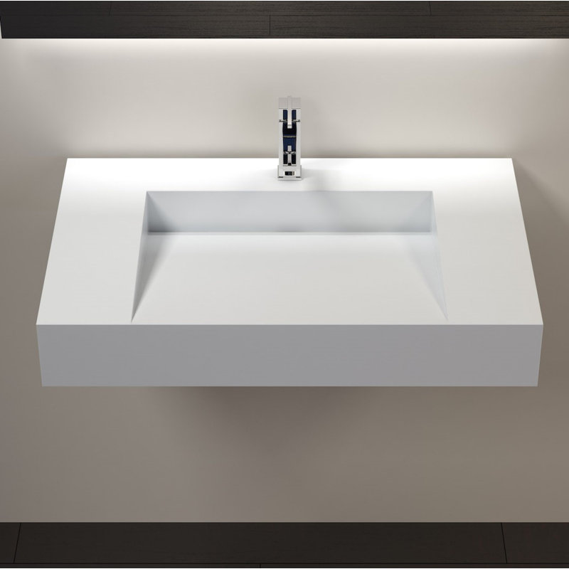 Badeloft Polymarble Rectangular Wall Mount Bathroom Sink & Reviews